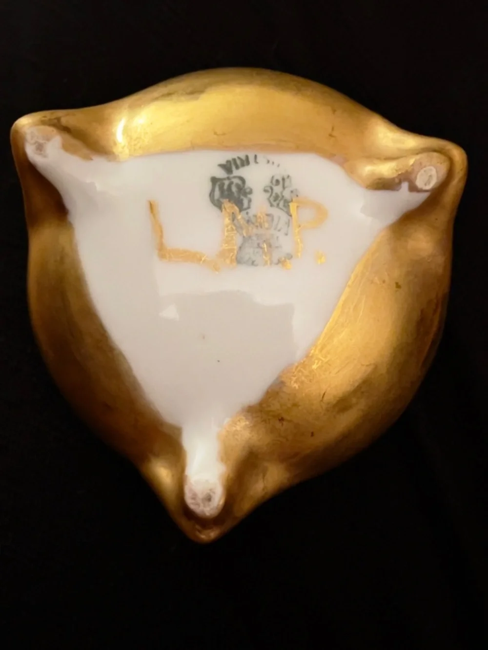 Antique Victoria Austria Gold Porcelain Salt Cellars Set of 5